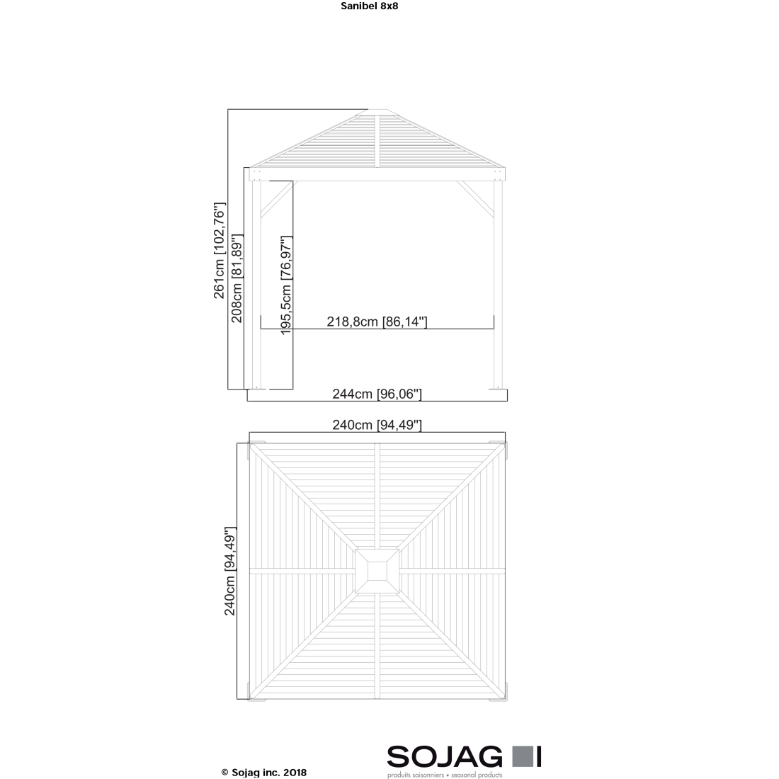 Sanibel Hardtop Gazebo 8' x 8' and 10' x 10' - Sheds For Space