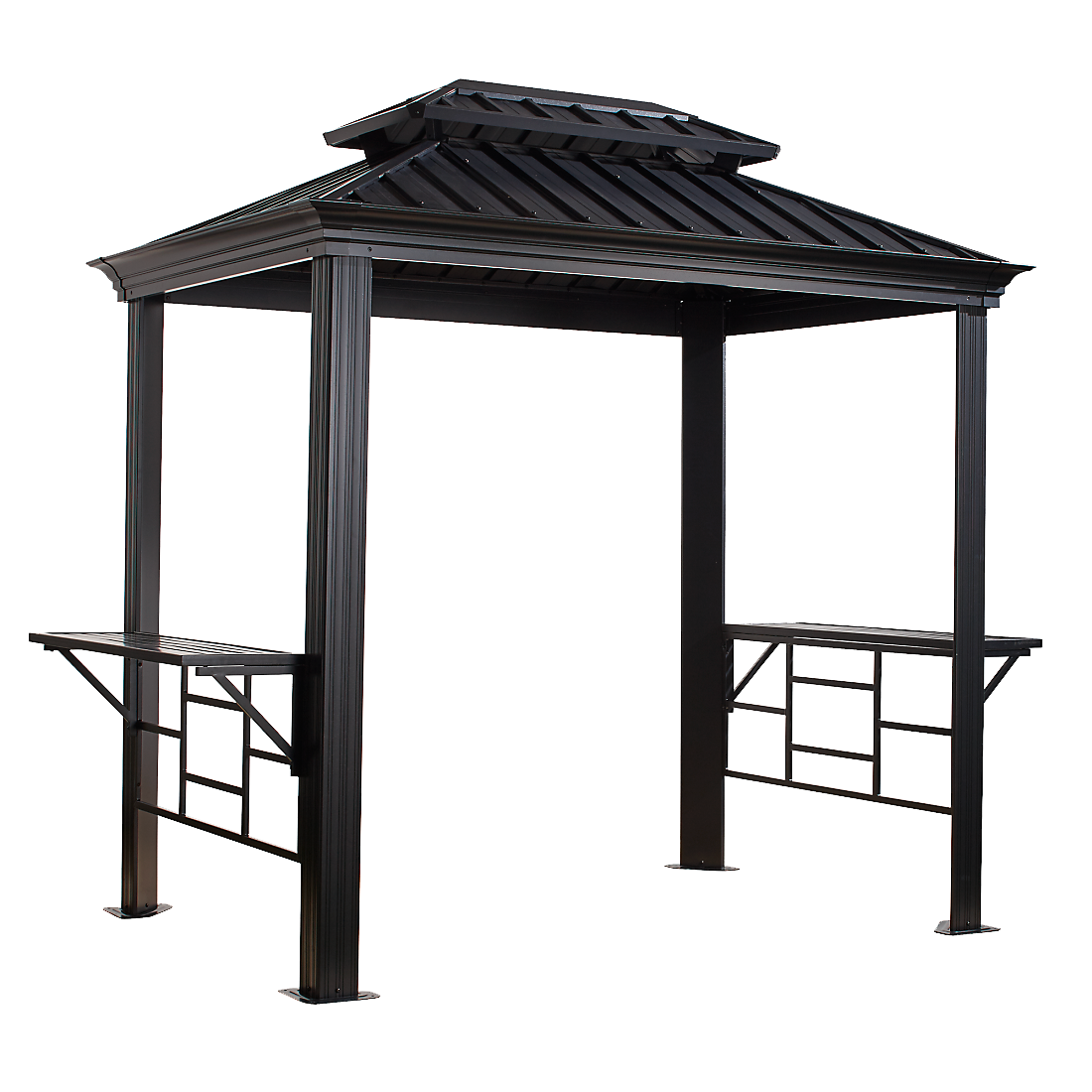 BBQ Messina Hardtop Grill Gazebo, 6 ft. x 8 ft. Dark Gray - Sheds For Space