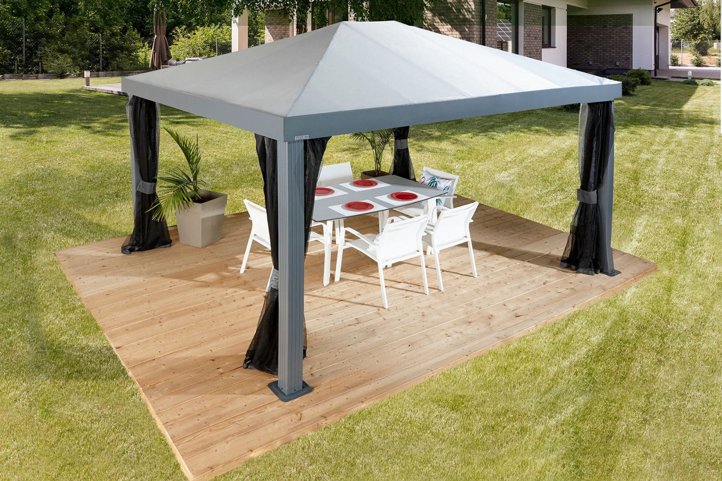 "Monteserra" Gazebo 10x12 ft. (Fabric Roof) - Sheds For Space