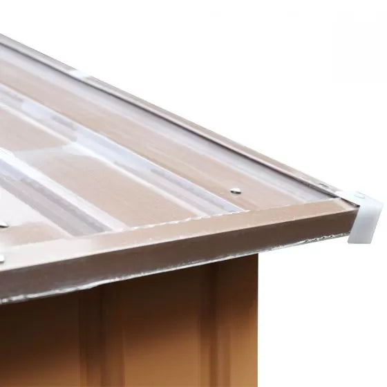 Metal Storage Shed - (7' Width x 4' Depth) Gray, Green, & Coffee Brown - Sheds For Space