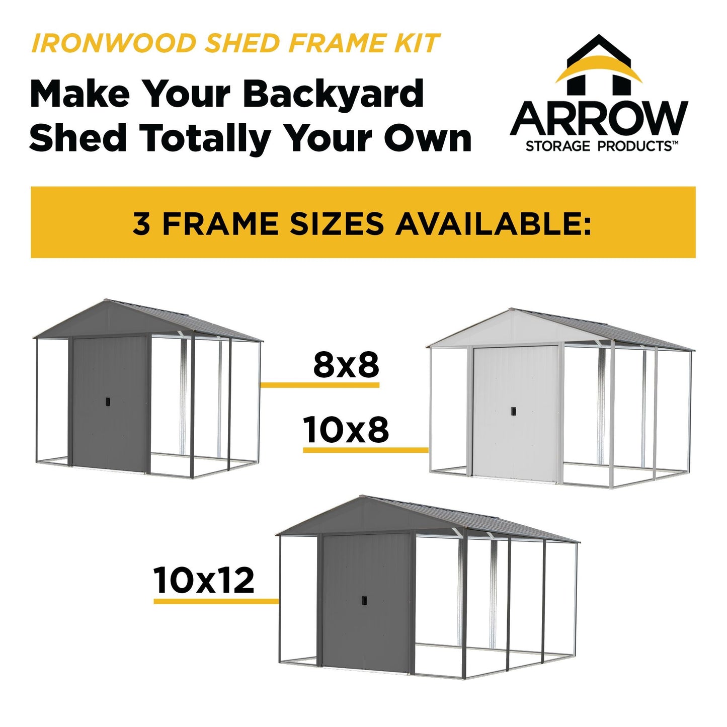 Ironwood Shed Frame Kit 10' Width x 8' Depth - Sheds For Space