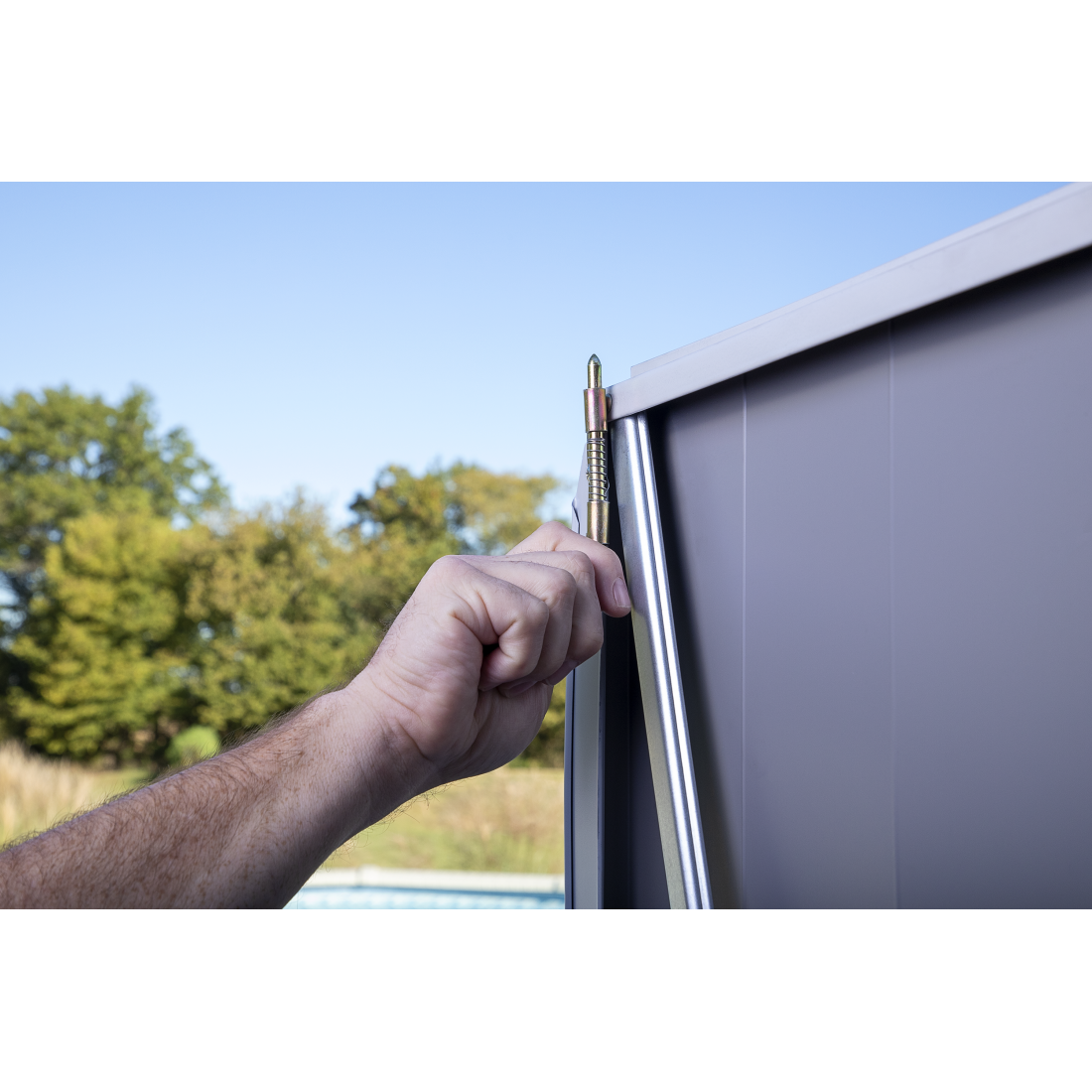 Spacemaker Patio Steel Storage Shed, 4' Width x 3' Depth - Sheds For Space