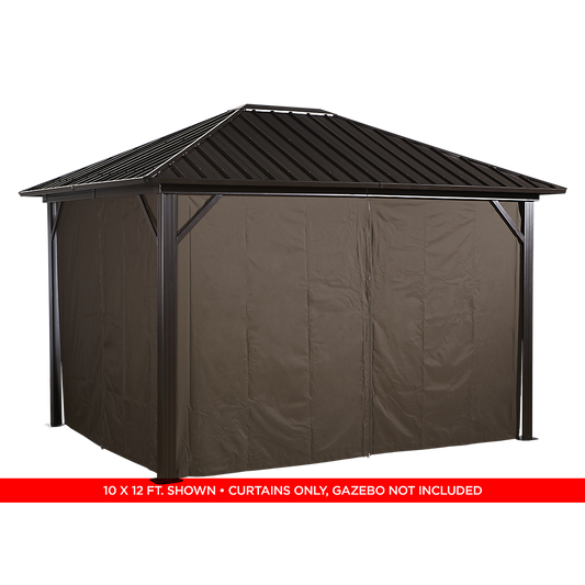 Curtains for Genova Gazebo, 10x10, 10x12, 10x14, 12x12, 12x16 (Gazebo Not Included) - Sheds For Space