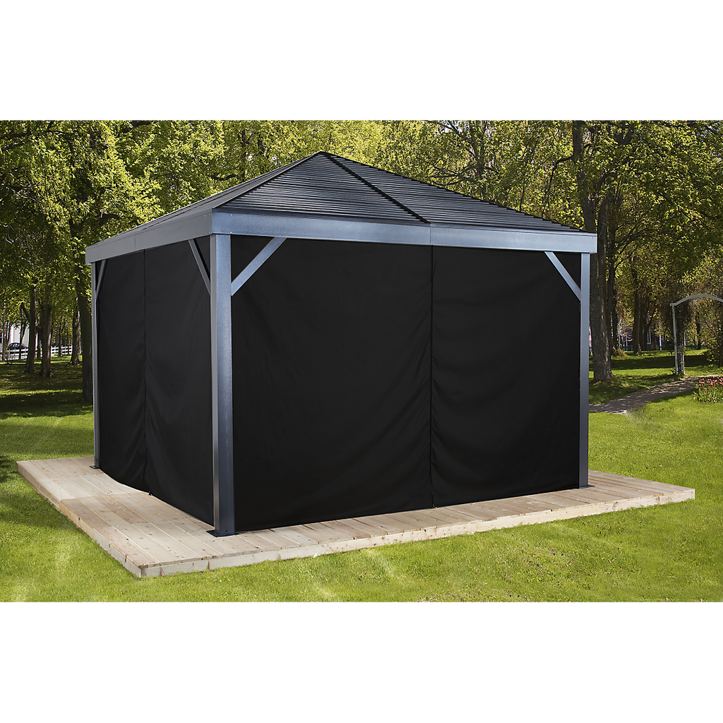 Curtains for South Beach Gazebo, 12 ft. x 12 ft. Black, (Gazebo Not Included) - Sheds For Space