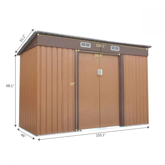 Metal Outdoor Storage Shed - (9' Width x 4' Depth) - Sheds For Space