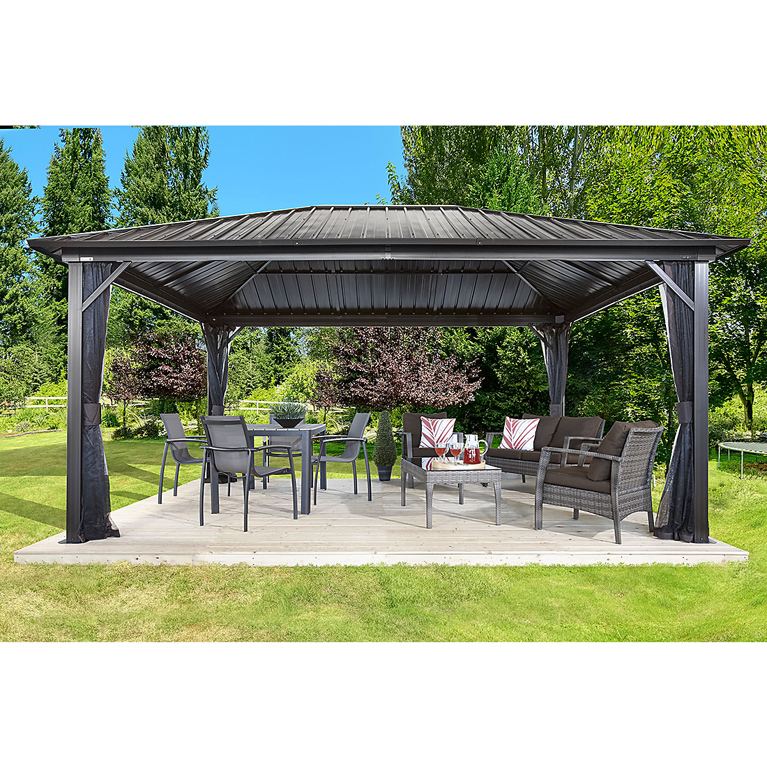 Genova Hardtop Gazebo, 10x10, 10x12, 10x14, 12x14, 12x16 - Sheds For Space