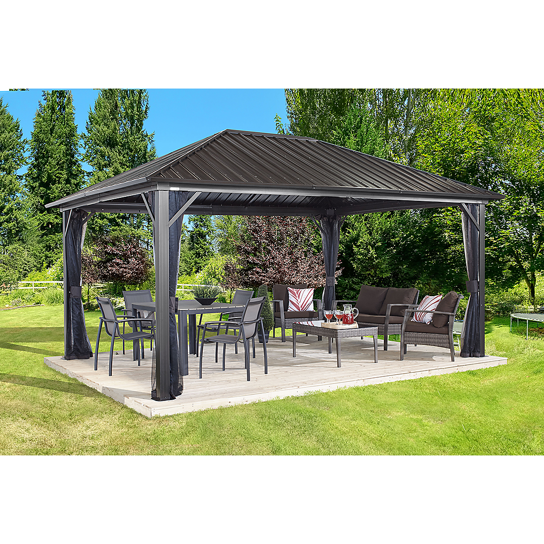 Genova Hardtop Gazebo, 10x10, 10x12, 10x14, 12x14, 12x16 - Sheds For Space