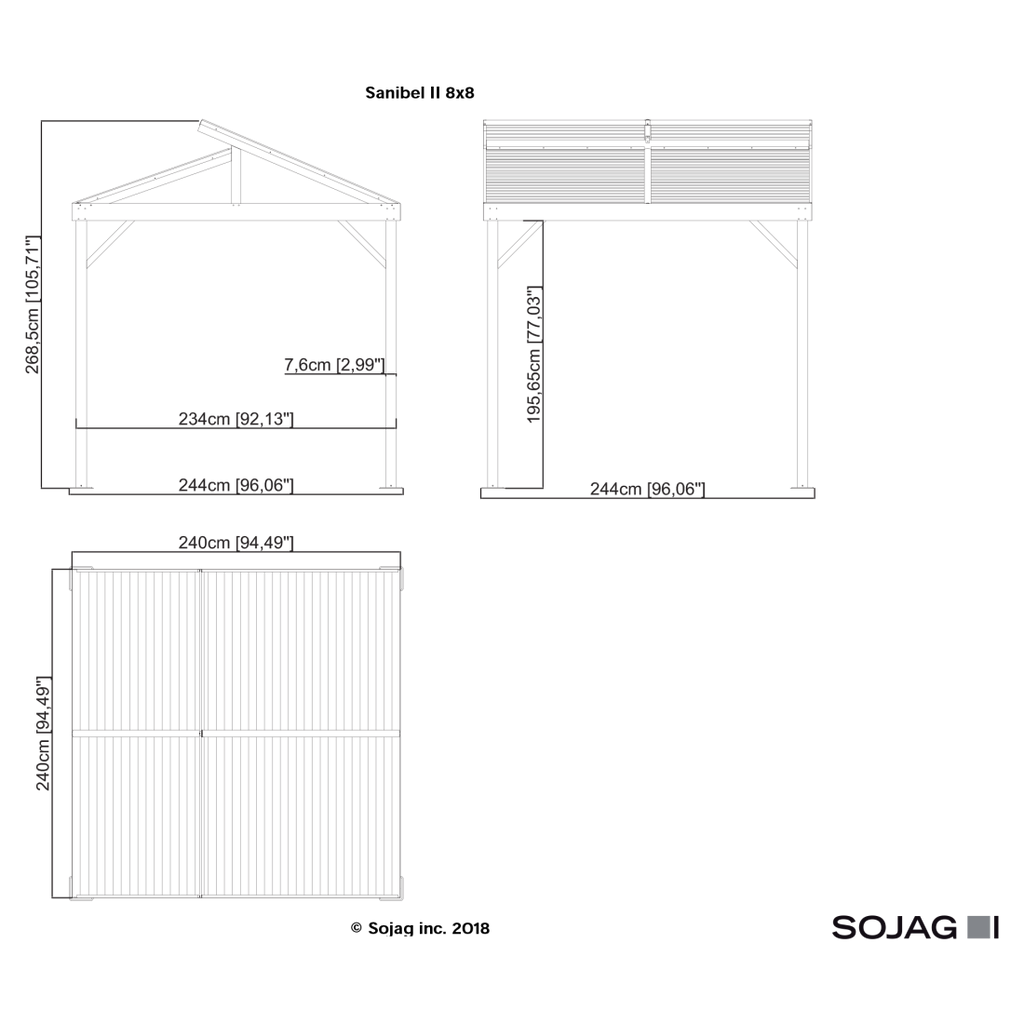 Sanibel II Hardtop Gazebo 8ft x 8ft - Sheds For Space