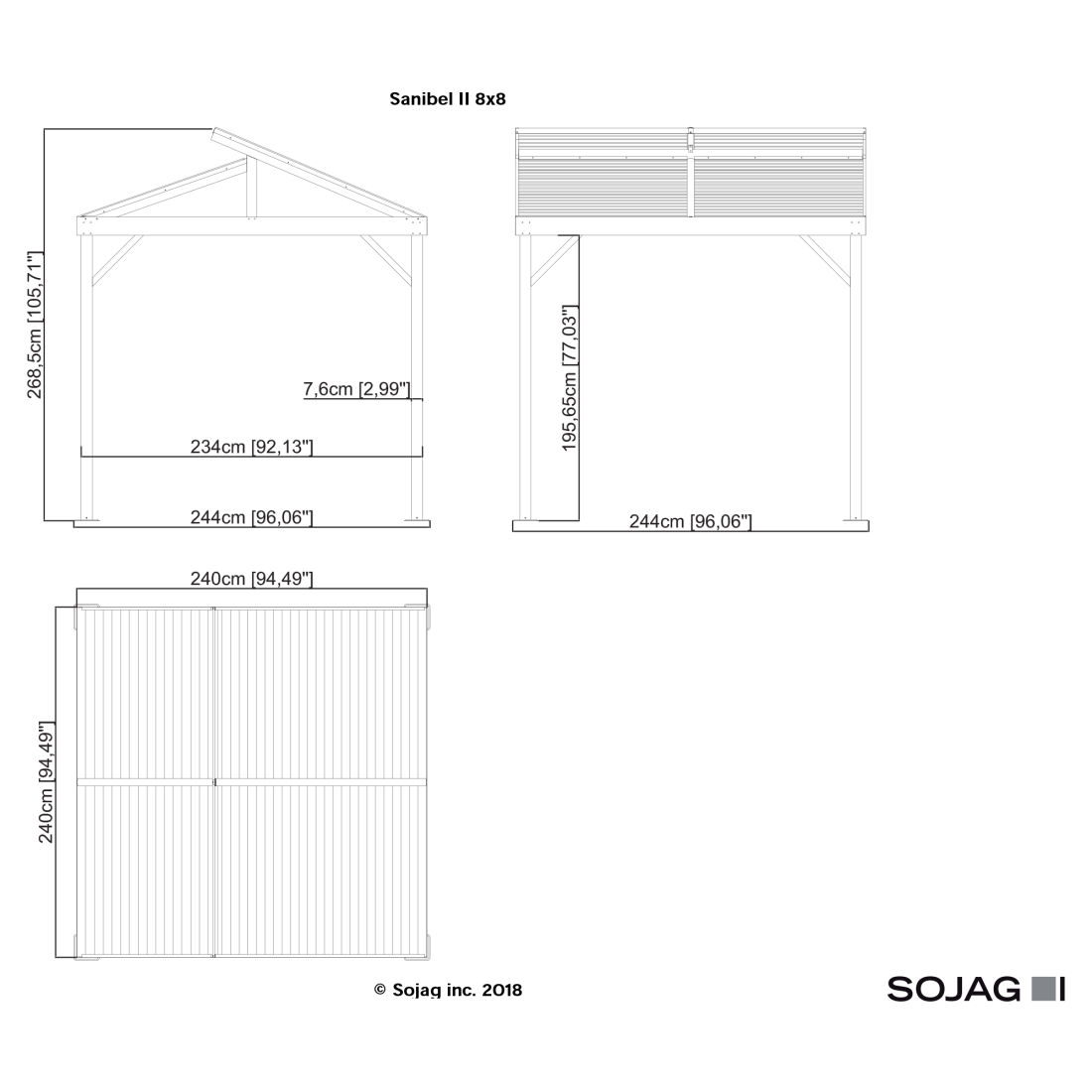 Sanibel II Hardtop Gazebo 8ft x 8ft - Sheds For Space