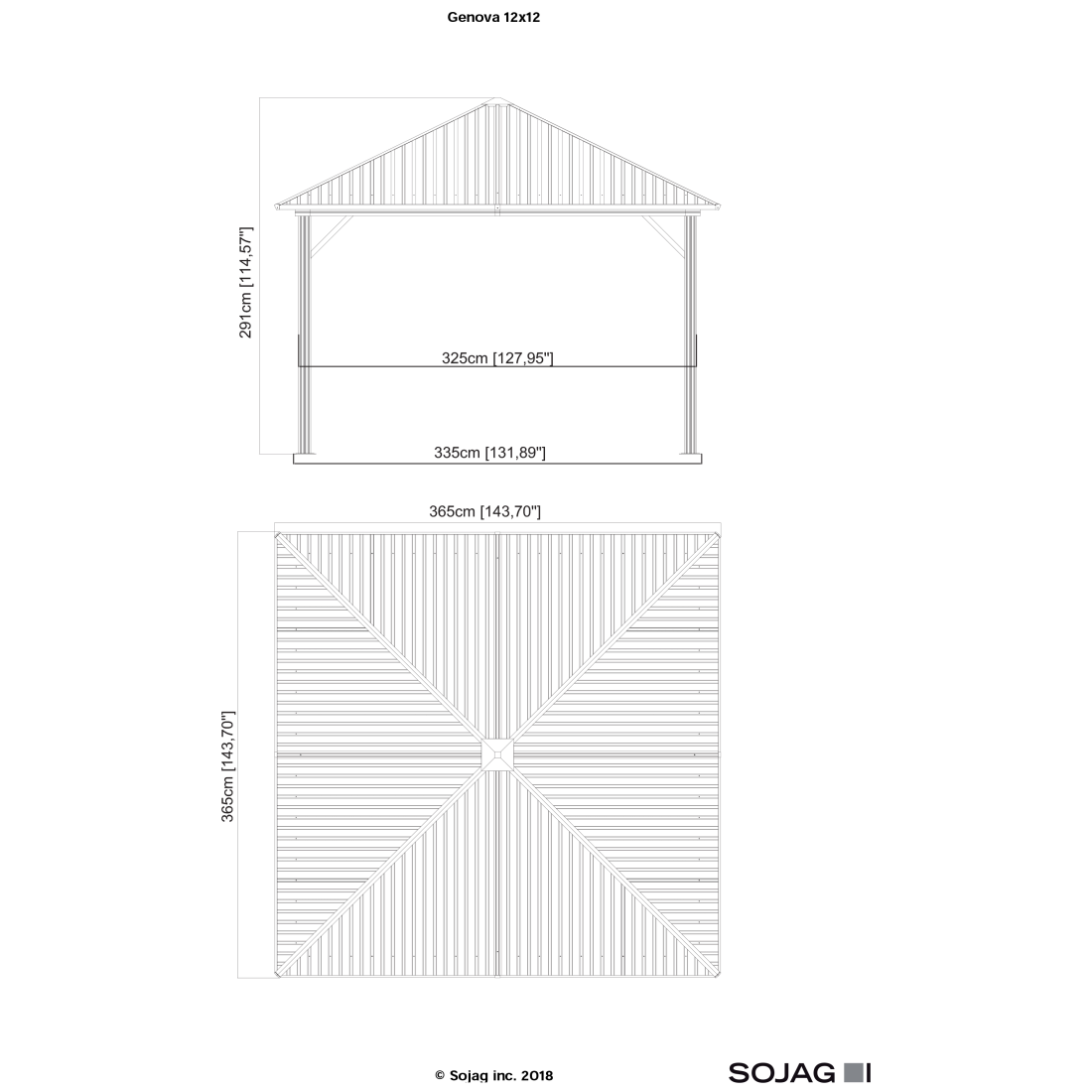 Genova II Double Roof Hardtop Gazebo 12x12 / 12x16 ft. - Sheds For Space