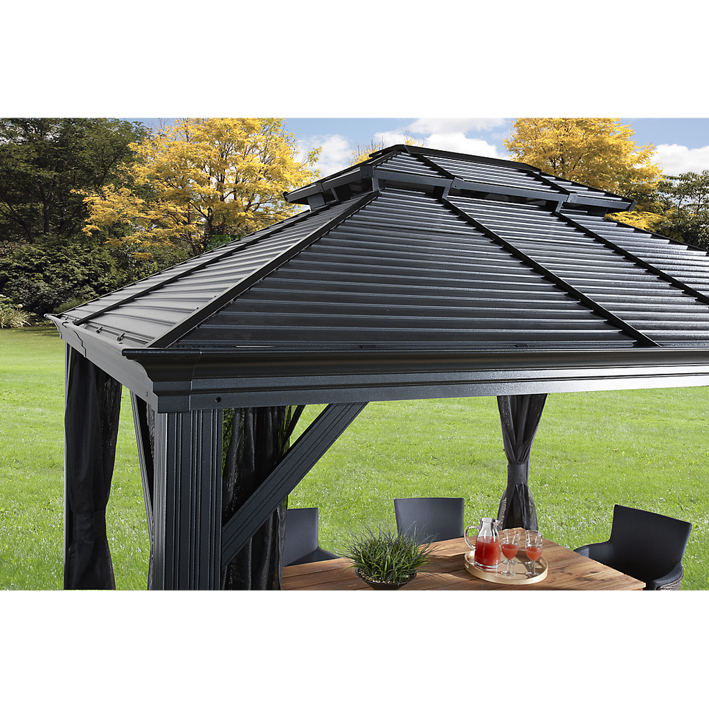 "Mykonos II" Double Roof Hardtop Gazebo  10x12 / 10x14 / 12x14 / 12x16 ft. - Sheds For Space