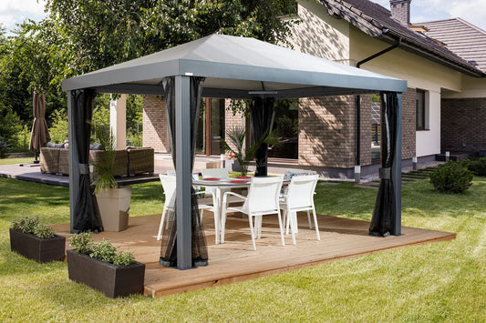 "Monteserra" Gazebo 10x12 ft. (Fabric Roof) - Sheds For Space