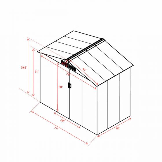 6x5 ft Steel Storage Shed (Wood Color) - Sheds For Space