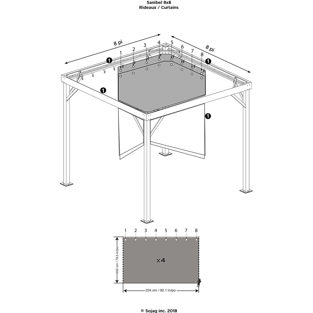 Curtains for Sanibel Gazebo 8x8, 10x10 (Gazebo Not Included) - Sheds For Space