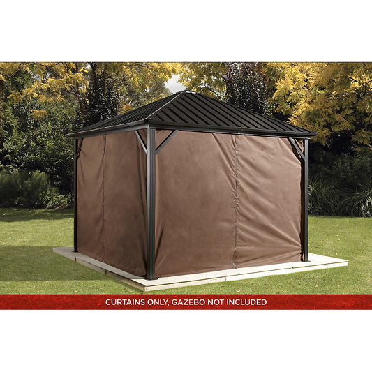 Curtains for Dakota Gazebo, Brown, 8x8, 10x10, 10x12 (Gazebo Not Included) - Sheds For Space