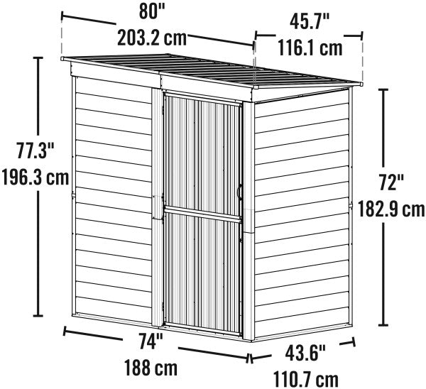 Arrow Shed-in-a-Box™ Steel Storage Shed 6' Width x 4' Depth - Sheds For Space