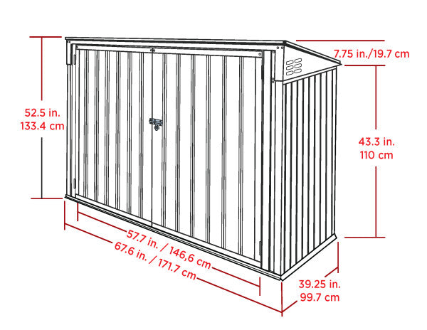 Storboss™ Horizontal Shed, 6' Width x 3' Depth - Sheds For Space