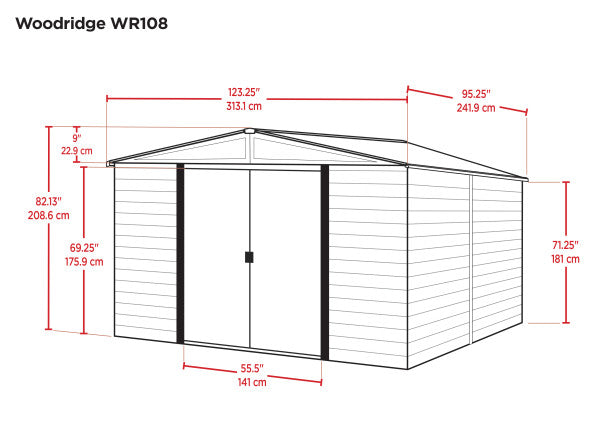 Woodridge Steel Storage Shed 10' Width x 8' Depth - Sheds For Space