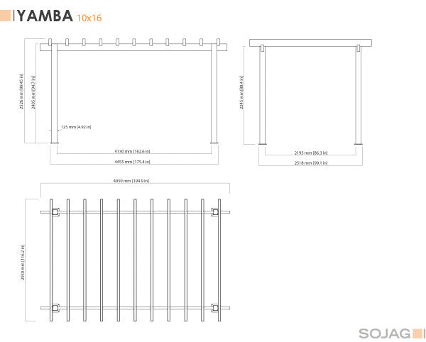 Yamba Pergola, 10'x10', 10'x13', and 10'x16' - Sheds For Space