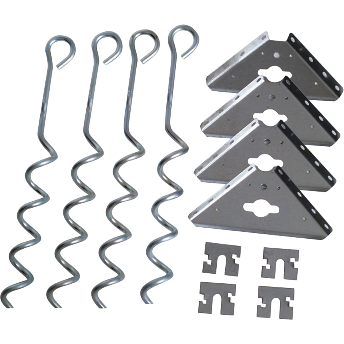 Earth Anchor Kit (Corner Brackets & Augers) Highly Recommended - Sheds For Space