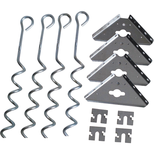 Earth Anchor Kit (Corner Brackets & Augers) Highly Recommended - Sheds For Space