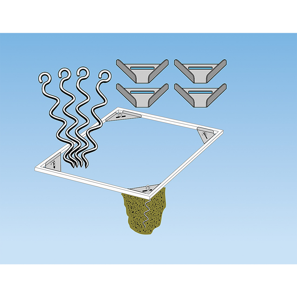 Earth Anchor Kit (Corner Brackets & Augers) Highly Recommended - Sheds For Space