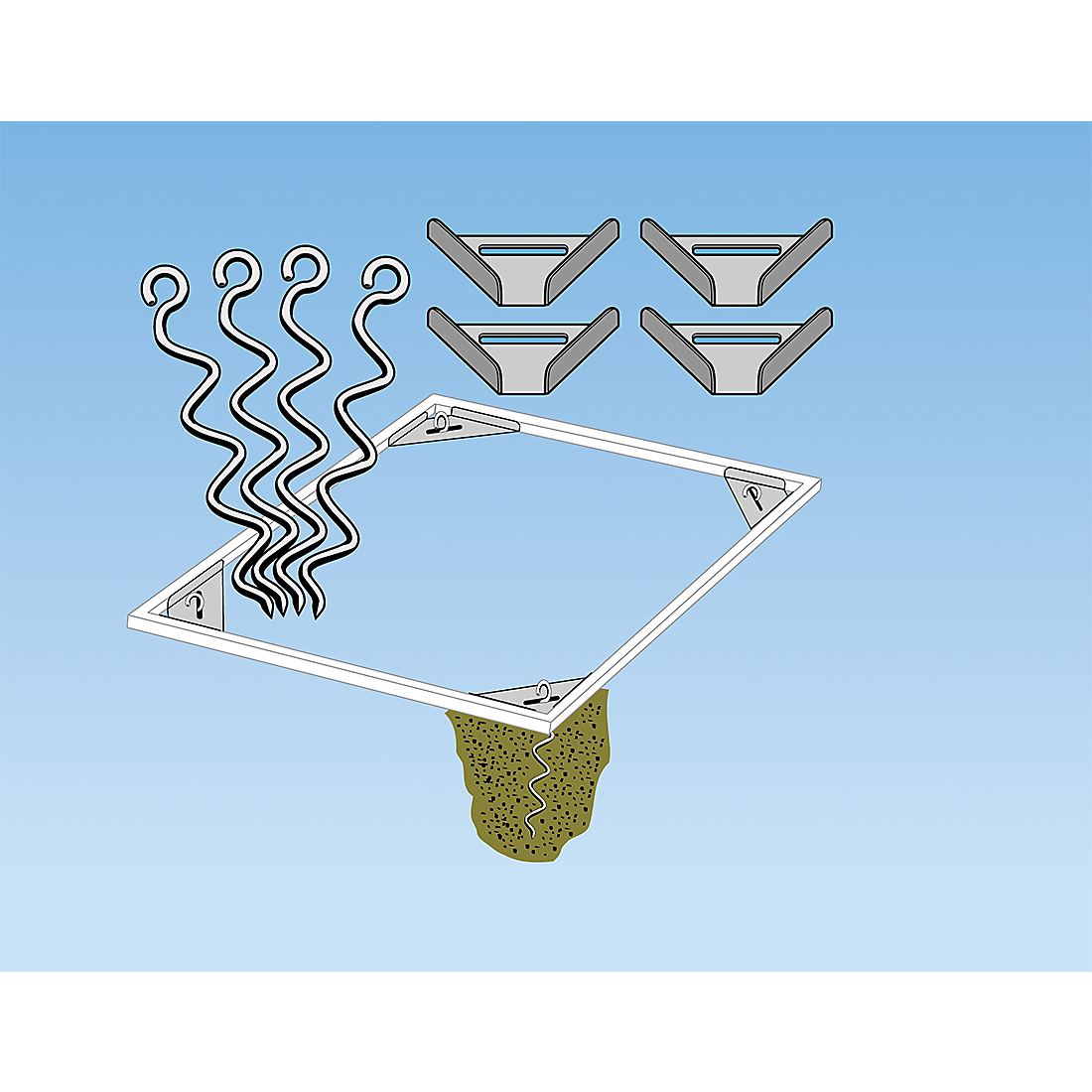 Earth Anchor Kit (Corner Brackets & Augers) Highly Recommended - Sheds For Space