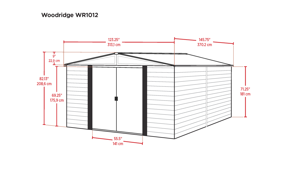 Woodridge Steel Storage Shed 10' Width x 12' Depth - Sheds For Space