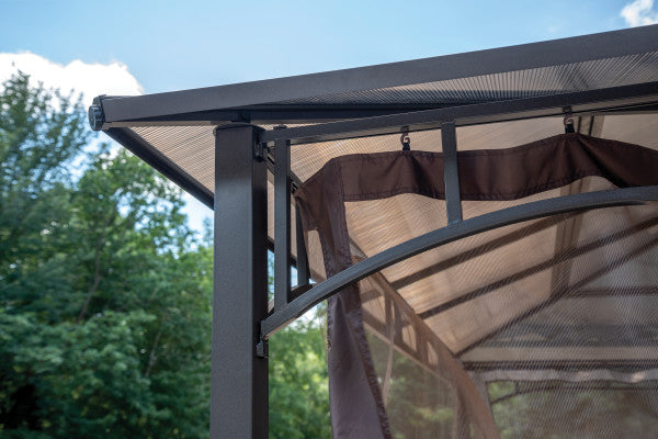 "Sycamore" Gazebo, 10 ft. x 12 ft. Dark Coffee - Sheds For Space