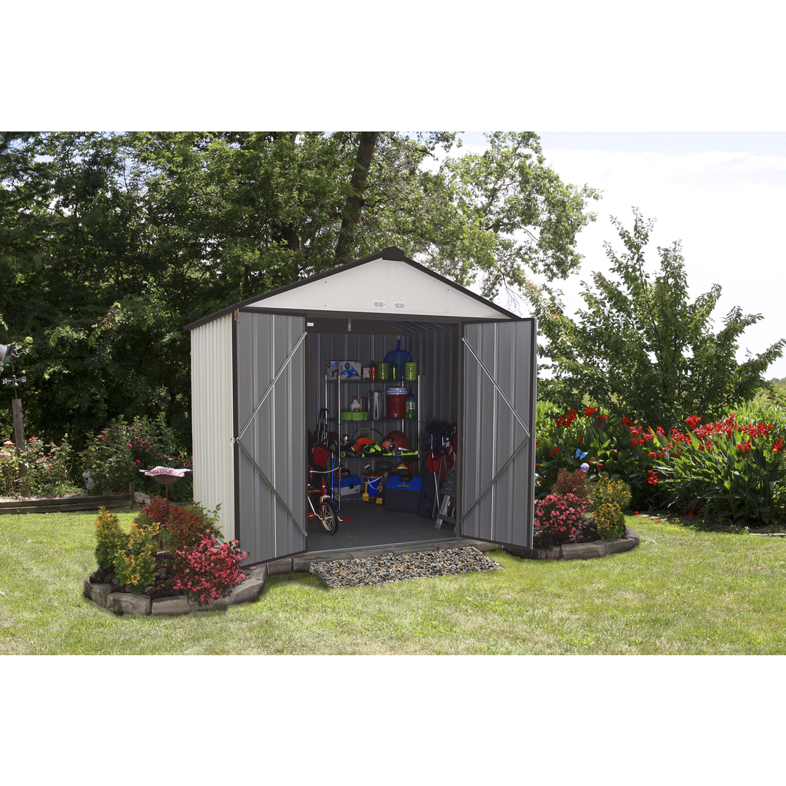 EZEE Shed® Steel Storage Shed 8' Width x 7' Depth - Sheds For Space