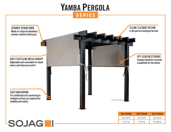 Yamba Pergola, 10'x10', 10'x13', and 10'x16' - Sheds For Space