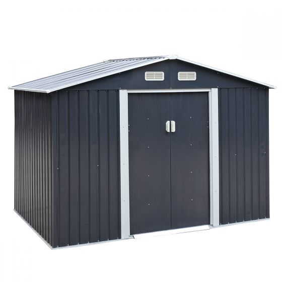 9 x 6 ft Metal Ventilated Storage Shed (Green or Gray) - Sheds For Space