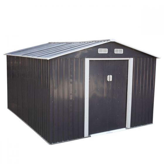 9 x 10 ft HD Steel Storage Shed (Gray) - Sheds For Space