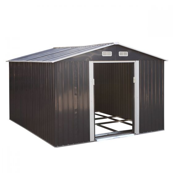 9 x 10 ft HD Steel Storage Shed (Gray) - Sheds For Space