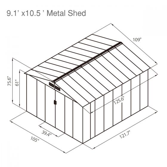 9 x 10 ft HD Steel Storage Shed (Gray) - Sheds For Space