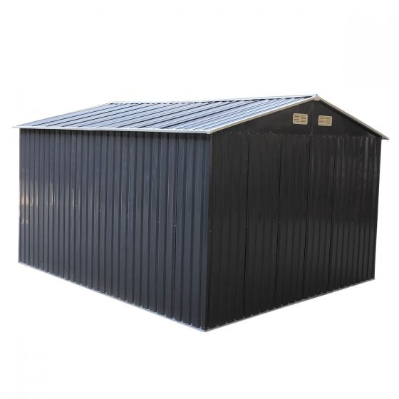 9 x 10 ft HD Steel Storage Shed (Gray) - Sheds For Space