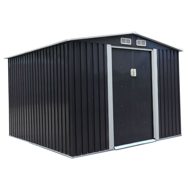 Metal Outdoor Storage Shed - Dark Gray (8' Width x 8' Depth) - Sheds For Space