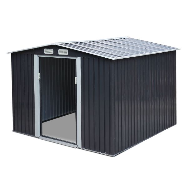 Metal Outdoor Storage Shed - Dark Gray (8' Width x 8' Depth) - Sheds For Space