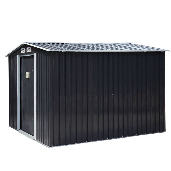 Metal Outdoor Storage Shed - Dark Gray (8' Width x 8' Depth) - Sheds For Space