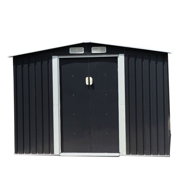 Metal Outdoor Storage Shed - Dark Gray (8' Width x 8' Depth) - Sheds For Space