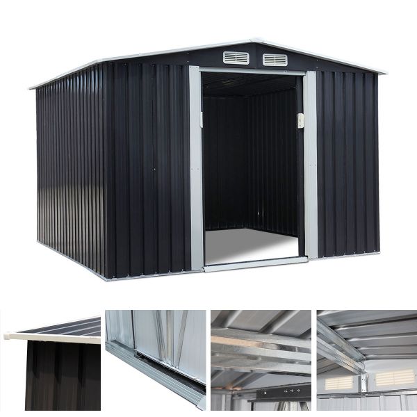 Metal Outdoor Storage Shed - Dark Gray (8' Width x 8' Depth) - Sheds For Space