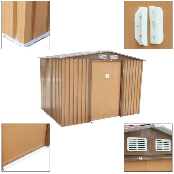 Metal Storage Shed - Coffee Brown (8' Width x 6' Depth) - Sheds For Space