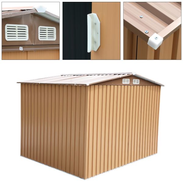 Metal Storage Shed - Coffee Brown (8' Width x 6' Depth) - Sheds For Space