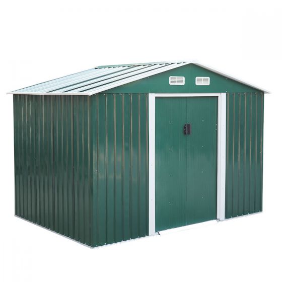 9 x 6 ft Metal Ventilated Storage Shed (Green or Gray) - Sheds For Space