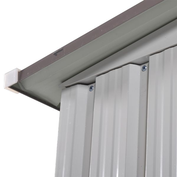 Metal Outdoor Storage Shed - White & Grey Coating (8' Width x 6' Depth) - Sheds For Space