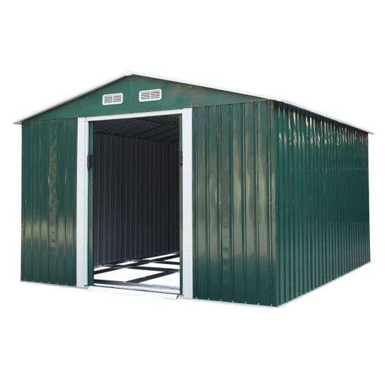 9 x 10 ft Heavy Duty Steel Storage Shed (Green) - Sheds For Space