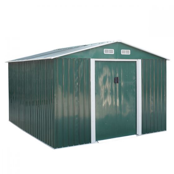 9 x 10 ft Heavy Duty Steel Storage Shed (Green) - Sheds For Space