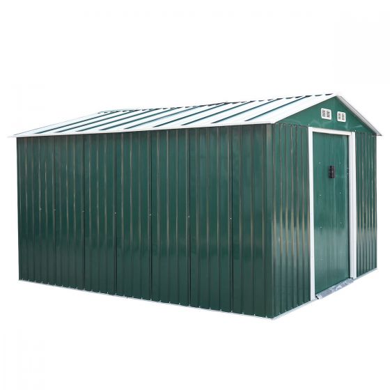 9 x 10 ft Heavy Duty Steel Storage Shed (Green) - Sheds For Space