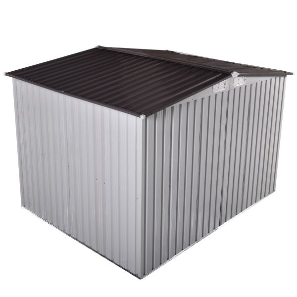 Metal Outdoor Storage Shed - Gray & White (8' Width x 8' Depth) - Sheds For Space