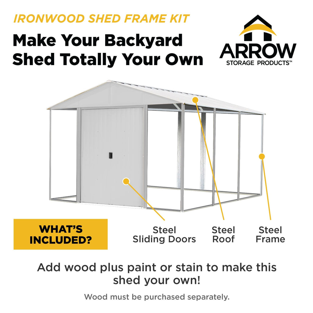 Ironwood Shed Frame Kit 10' Width x 8' Depth - Sheds For Space